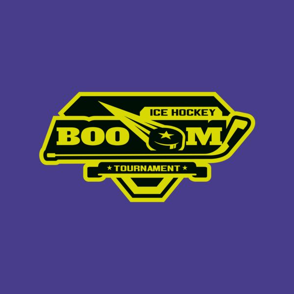 Boom Ice Hockey Tournament logo template Thumbnail