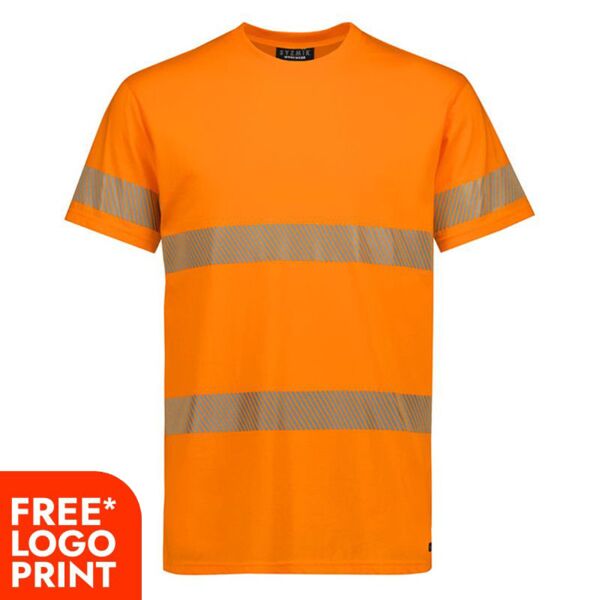 Mens Hi Vis Segmented Tape Cotton Tee Shirt Thumbnail