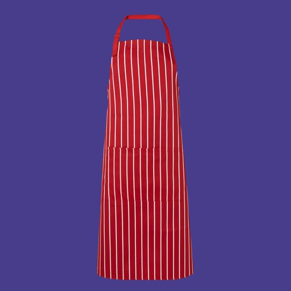 Bib Striped Apron with Pocket Thumbnail